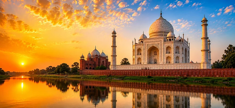 The Taj Mahal at sunrise, Agra